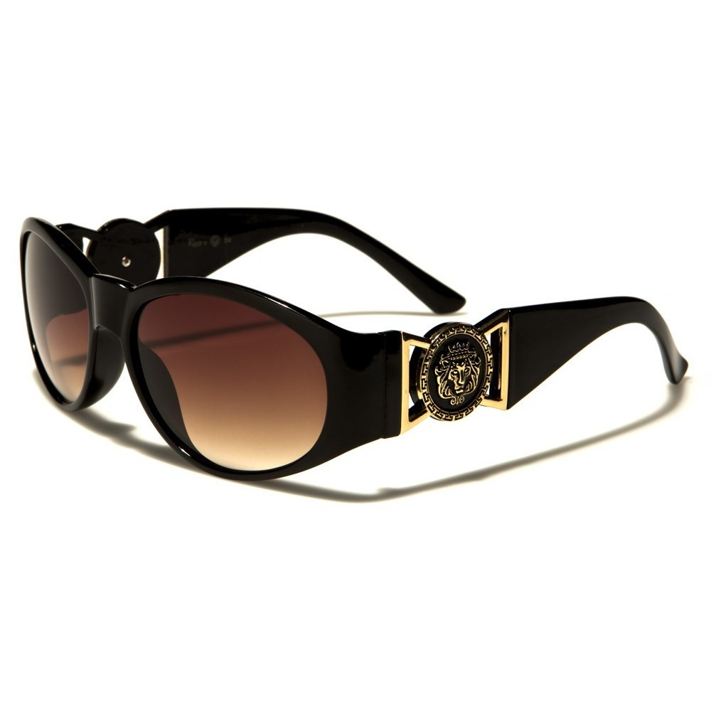 Men Sunglasses Gold Accent Designer Fashion Shades Hip Hop Street Wear Brown New
